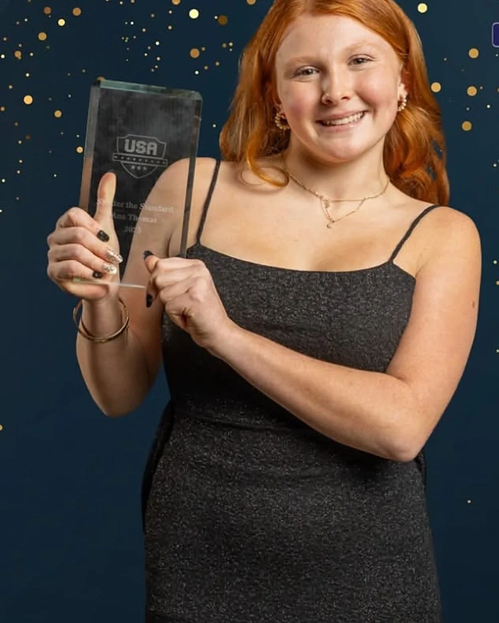 Ana Thomas with her USA Wakeboard award